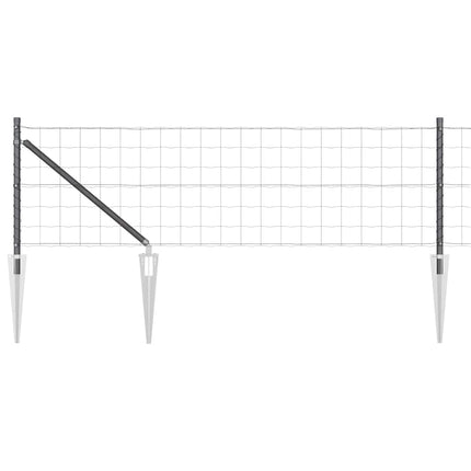 Udendørs Euro hegn med pigge 25 x 0,4 m PVC-belagt stål Grå