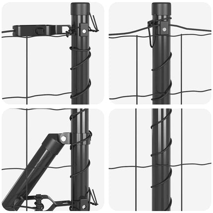 Udendørs Euro hegn med pigge 50 x 0,4 m PVC-belagt stål Grå