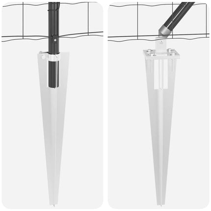 Udendørs Euro hegn med pigge 50 x 0,6 m PVC-belagt stål Grå