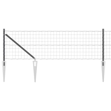 Udendørs Euro hegn med pigge 10 x 0,8 m PVC-belagt stål Grå