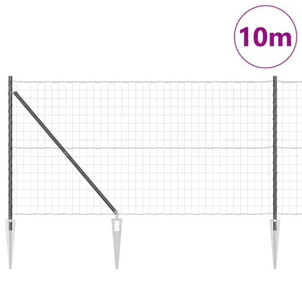 Euro Hegn med Spidser 10 x 1,4 m PVC-belagt stål Grå Mesh