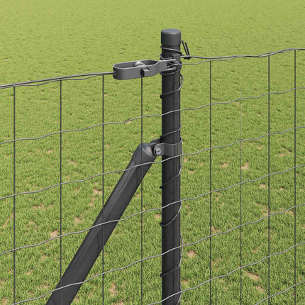 Udendørs Euro hegn med pigge 10 x 1,5 m PVC-belagt stål Grå