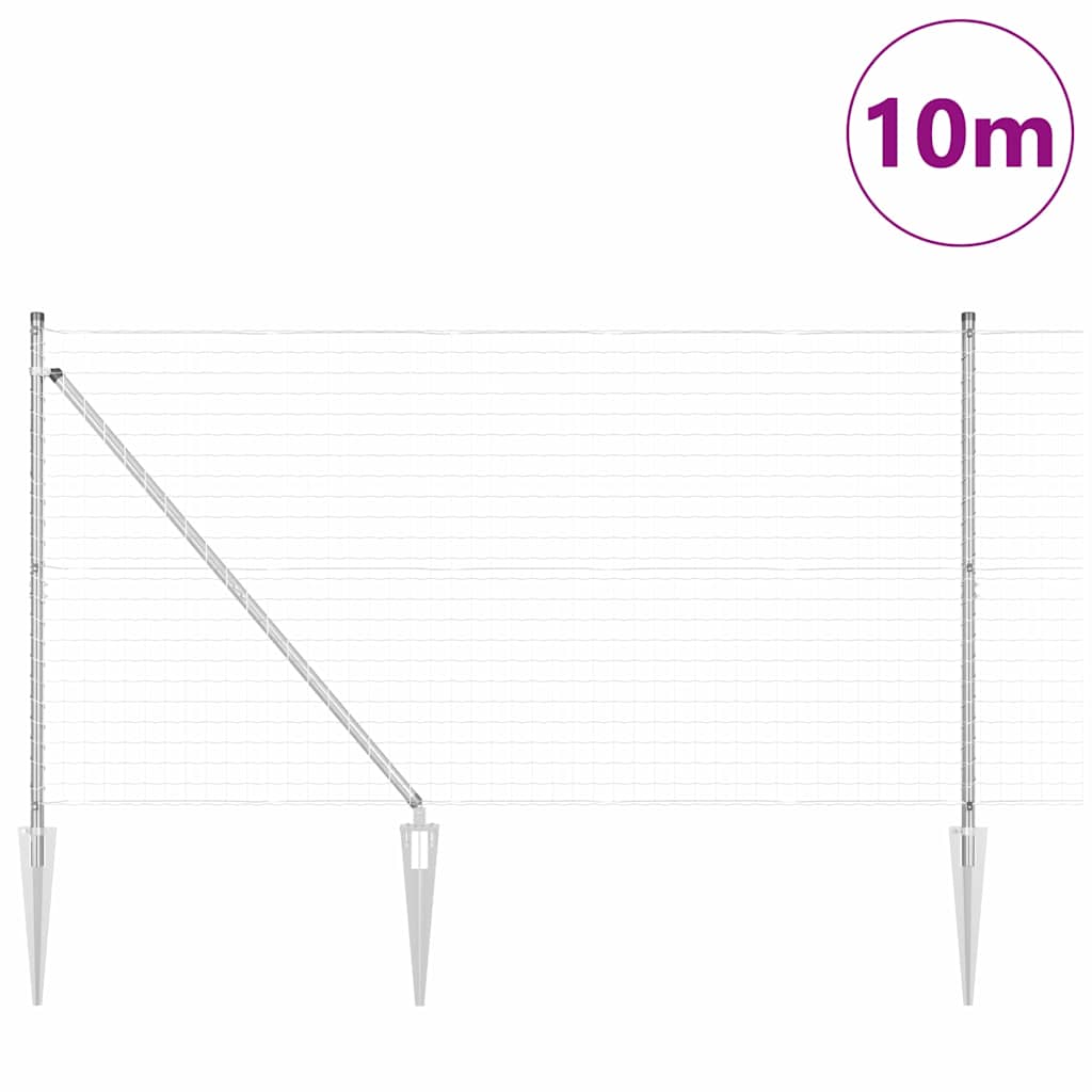 Svejset trådhegn med spidser 10 x 1,4 m (B x H)
