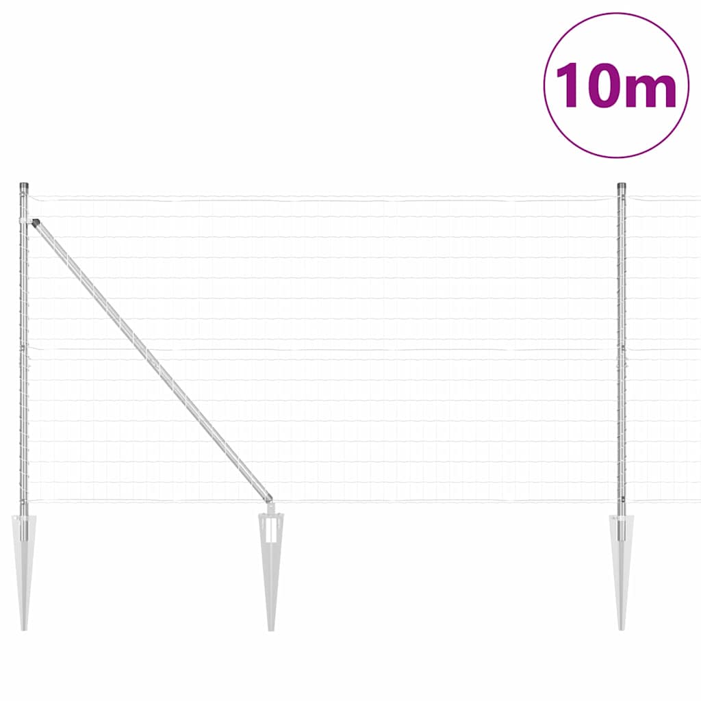 Svejset trådhegn med spidser 10 x 1,4 m (B x H)