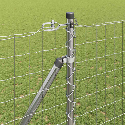 Udendørs Euro hegn med pigge 10 x 1,6 m Sølv Mesh