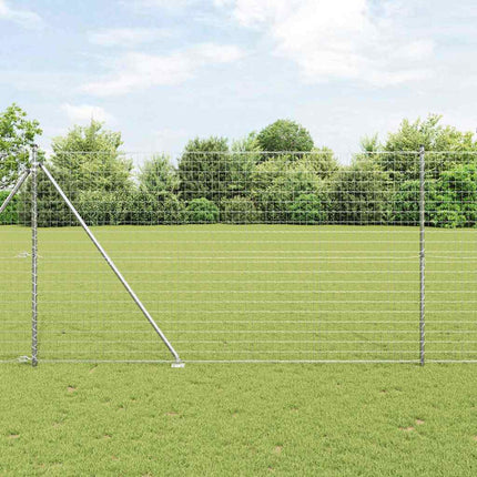 Udendørs Euro hegn med pigge 10 x 1,6 m Sølv Mesh