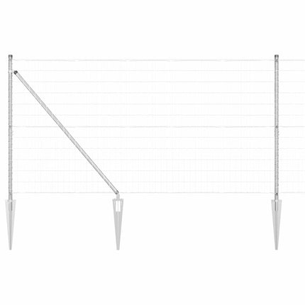 Udendørs Euro hegn med pigge 10 x 1,4 m Sølv Mesh