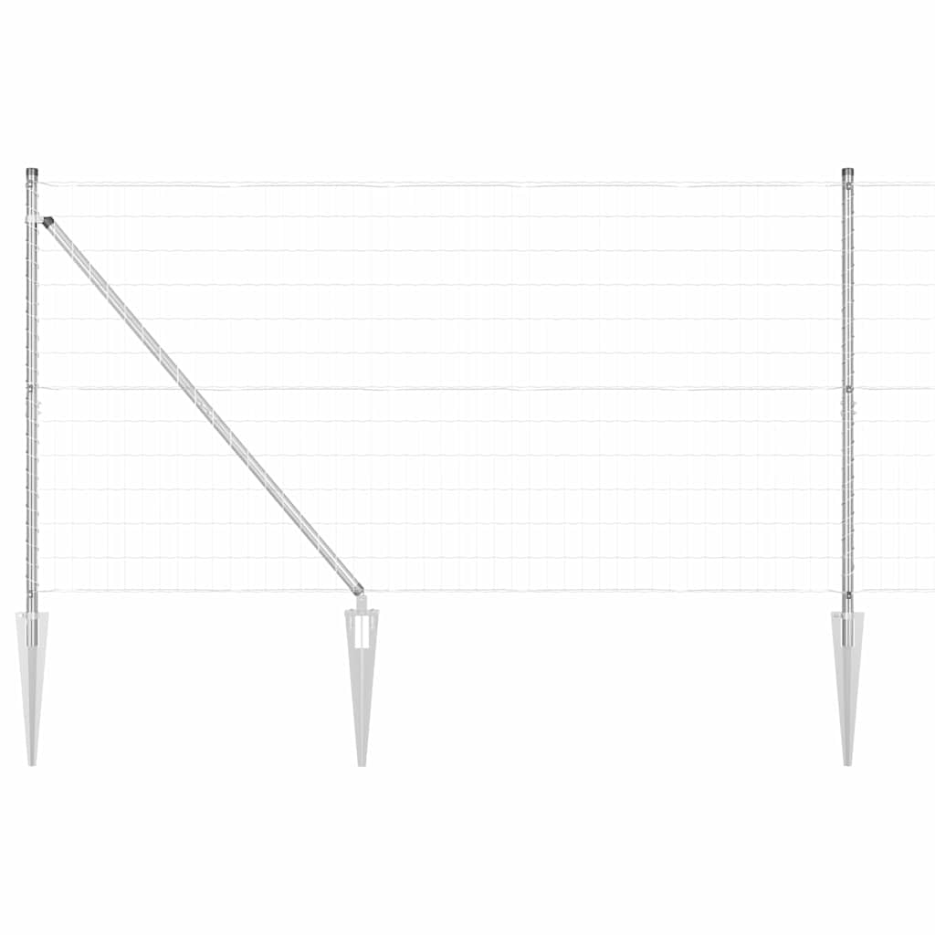 Hegn med post Sølv 1,4 x 10 m Stål