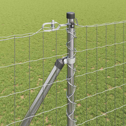 Udendørs Euro hegn med pigge 10 x 1,5 m Sølv Mesh