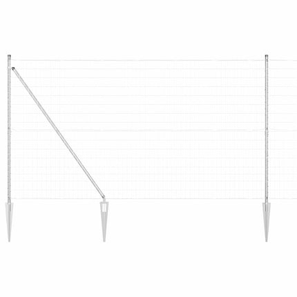 Udendørs Euro hegn med pigge 10 x 1,5 m Sølv Mesh