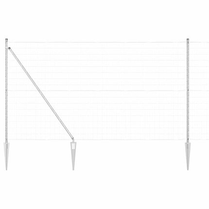 Udendørs Euro hegn med pigge 10 x 1,5 m Sølv Mesh