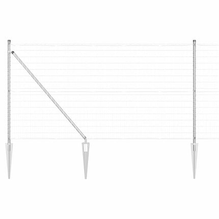 Udendørs Euro hegn med pigge 25 x 1 m Galvaniseret stål Sølv
