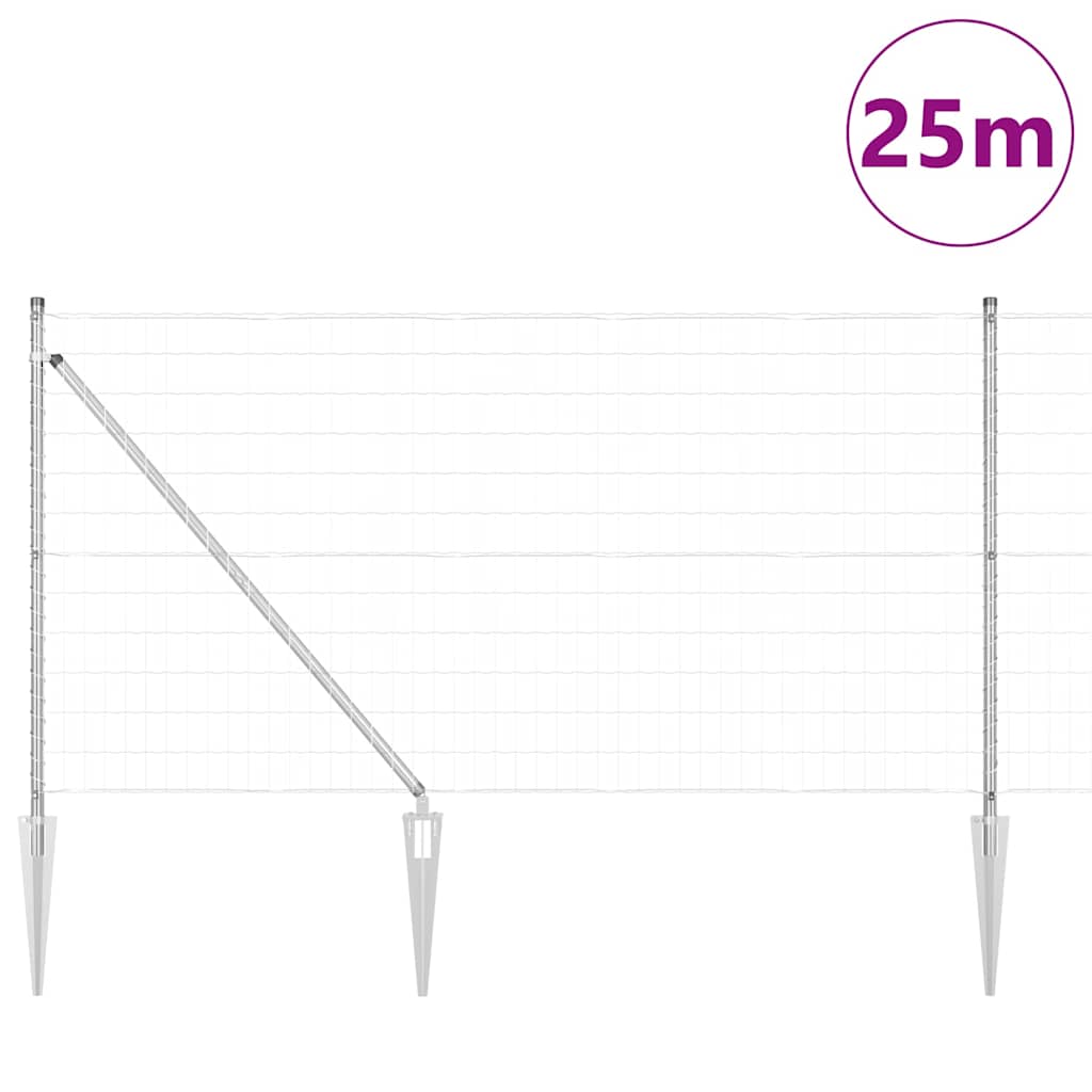 Svejset trådhegn med spidser 25 x 1 m (B x H)
