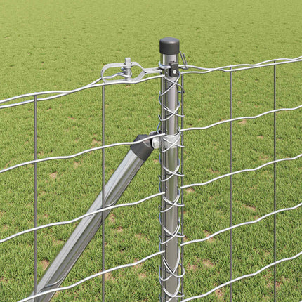 Udendørs Euro hegn med pigge 25 x 1,2 m Sølv Mesh