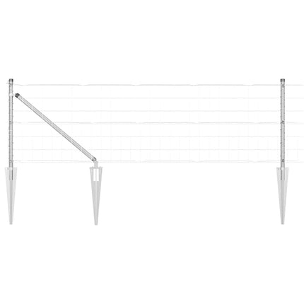 Udendørs Euro hegn med pigge 50 x 0,4 m Galvaniseret stål Sølv