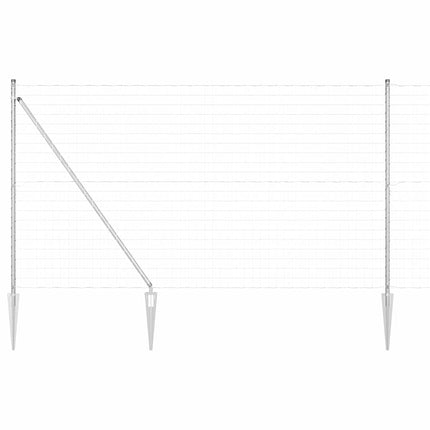 Udendørs Euro hegn med pigge 10 x 1,5 m Sølv Mesh