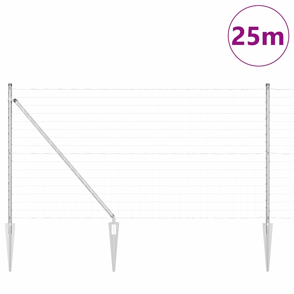 Svejset trådhegn med spidser 25 x 1 m (B x H)
