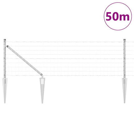 Udendørs Euro hegn med pigge 50 x 0,4 m Sølv Mesh