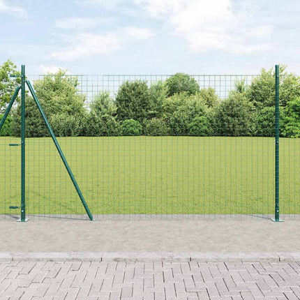 Udendørs Euro-hegn med betonfundament 10 x 1,4 m Grøn Mesh