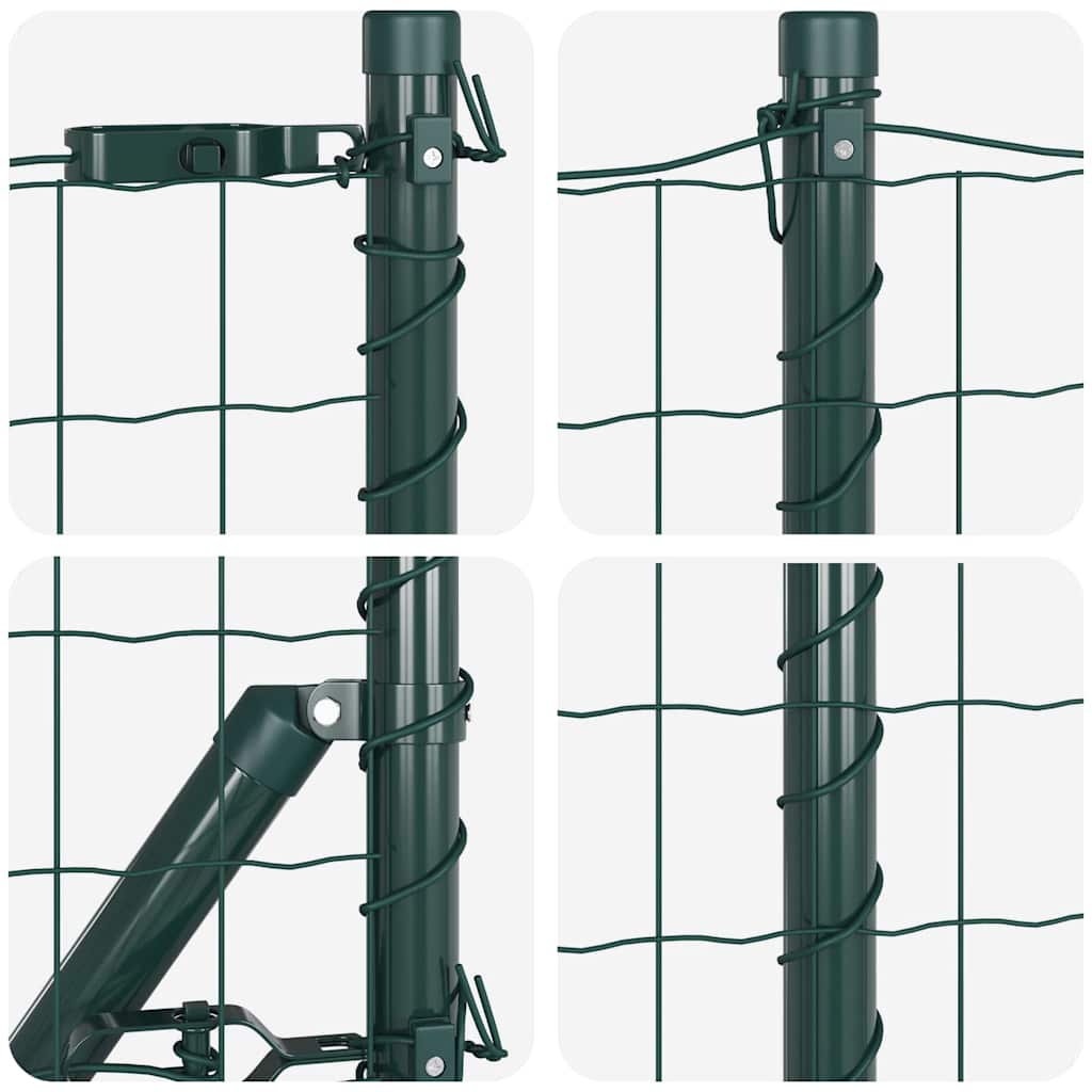 Hegn med post Grøn 0,8 x 10 m Stål og PVC