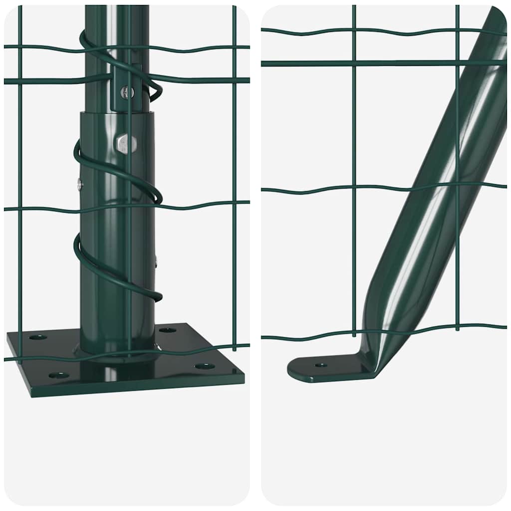 Hegn med post Grøn 0,8 x 10 m Stål og PVC