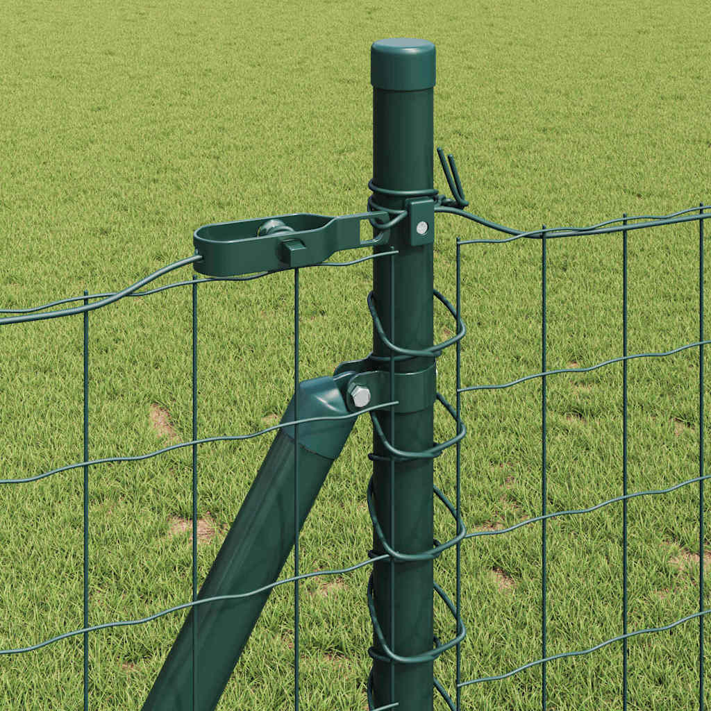 Hegn med post Grøn 0,8 x 10 m Stål og PVC
