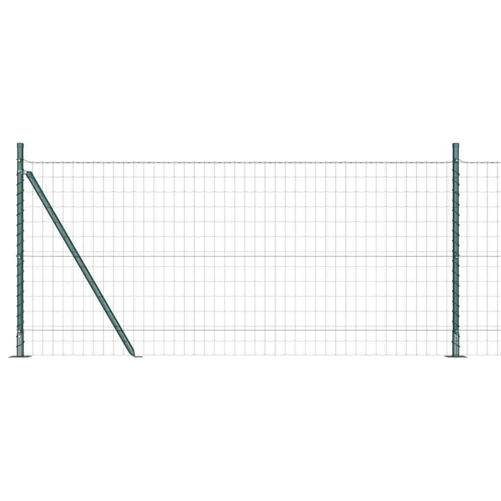 Hegn med post Grøn 0,8 x 10 m Stål og PVC