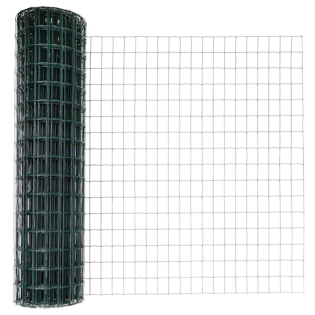 Hegn med post Grøn 0,8 x 10 m Stål og PVC