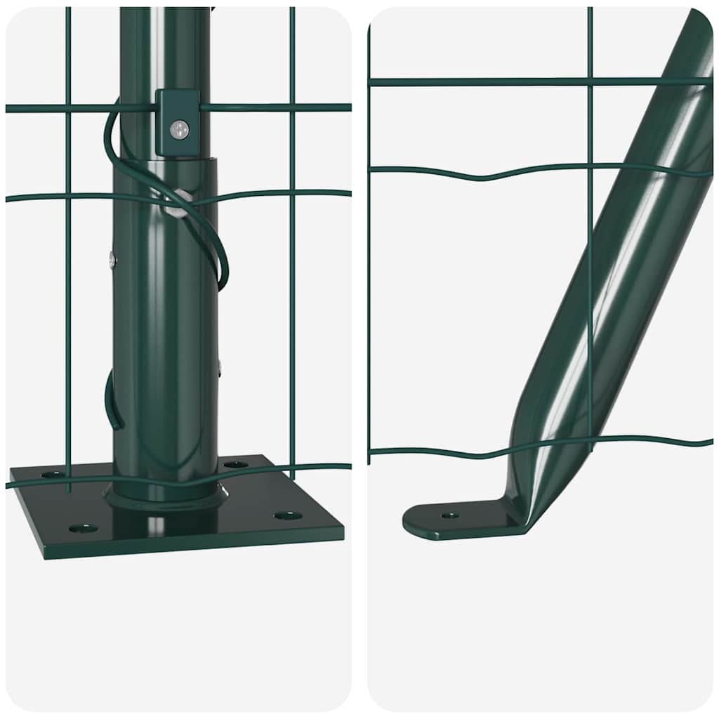 Hegn med post Grøn 0,6 x 10 m Stål og PVC