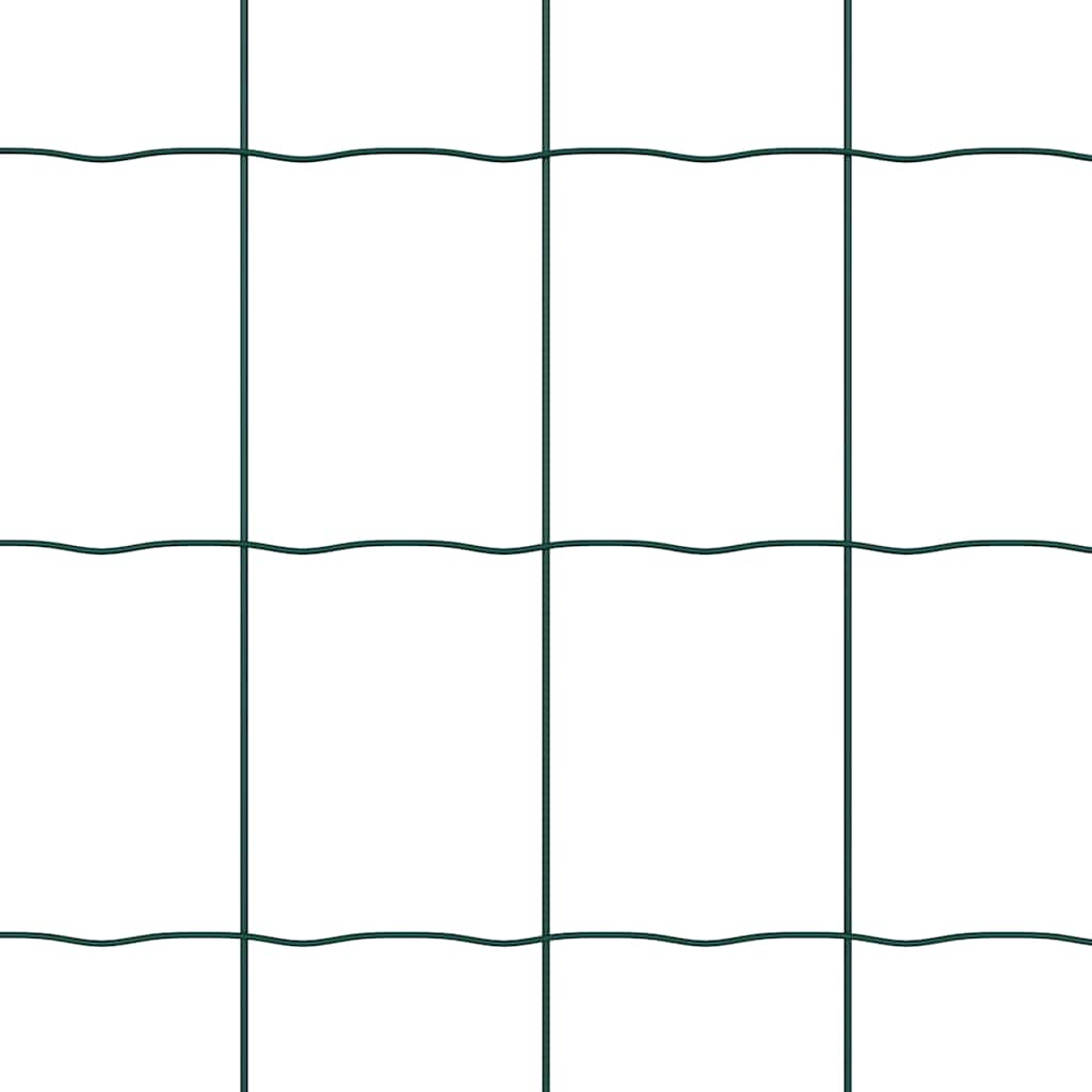 Hegn med post Grøn 0,6 x 10 m Stål og PVC