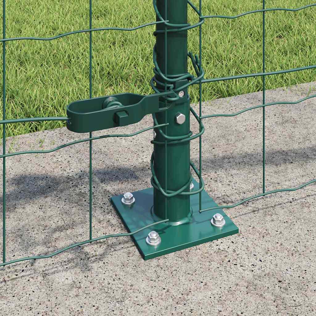 Hegn med post Grøn 0,6 x 10 m Stål og PVC