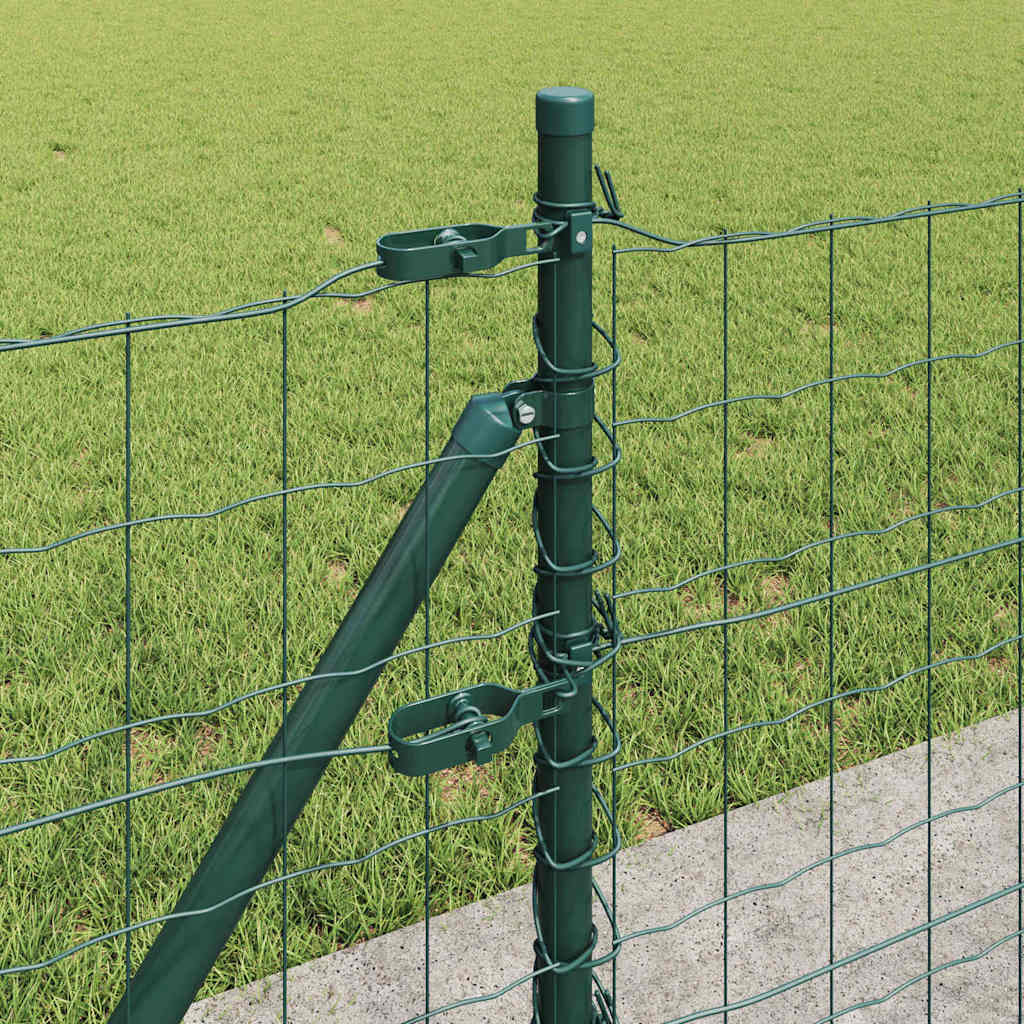 Hegn med post Grøn 0,6 x 10 m Stål og PVC