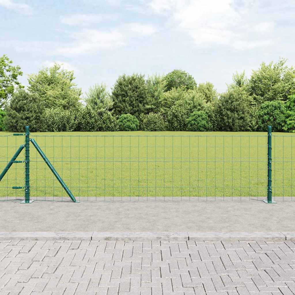 Hegn med post Grøn 0,6 x 10 m Stål og PVC