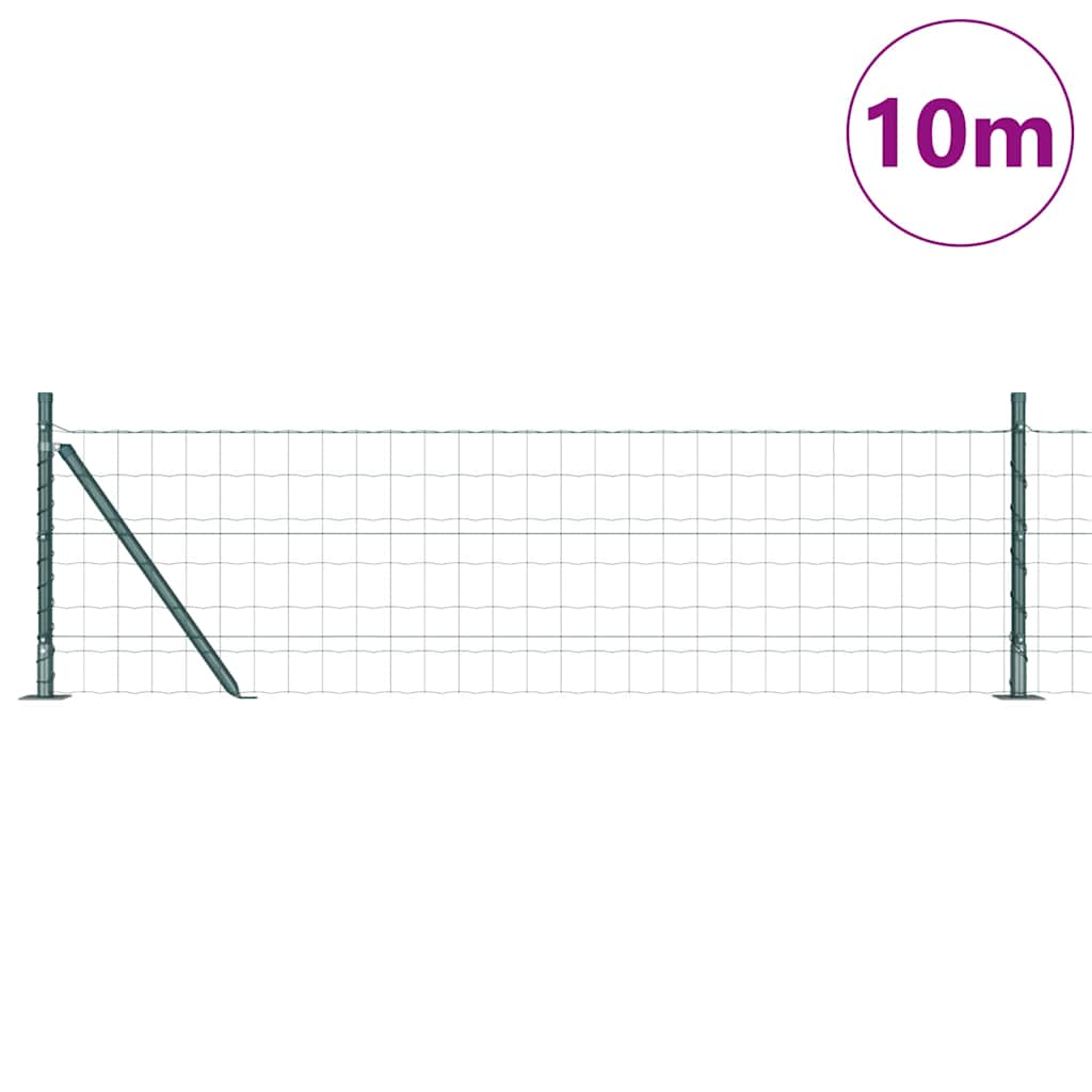 Hegn med post Grøn 0,6 x 10 m Stål og PVC