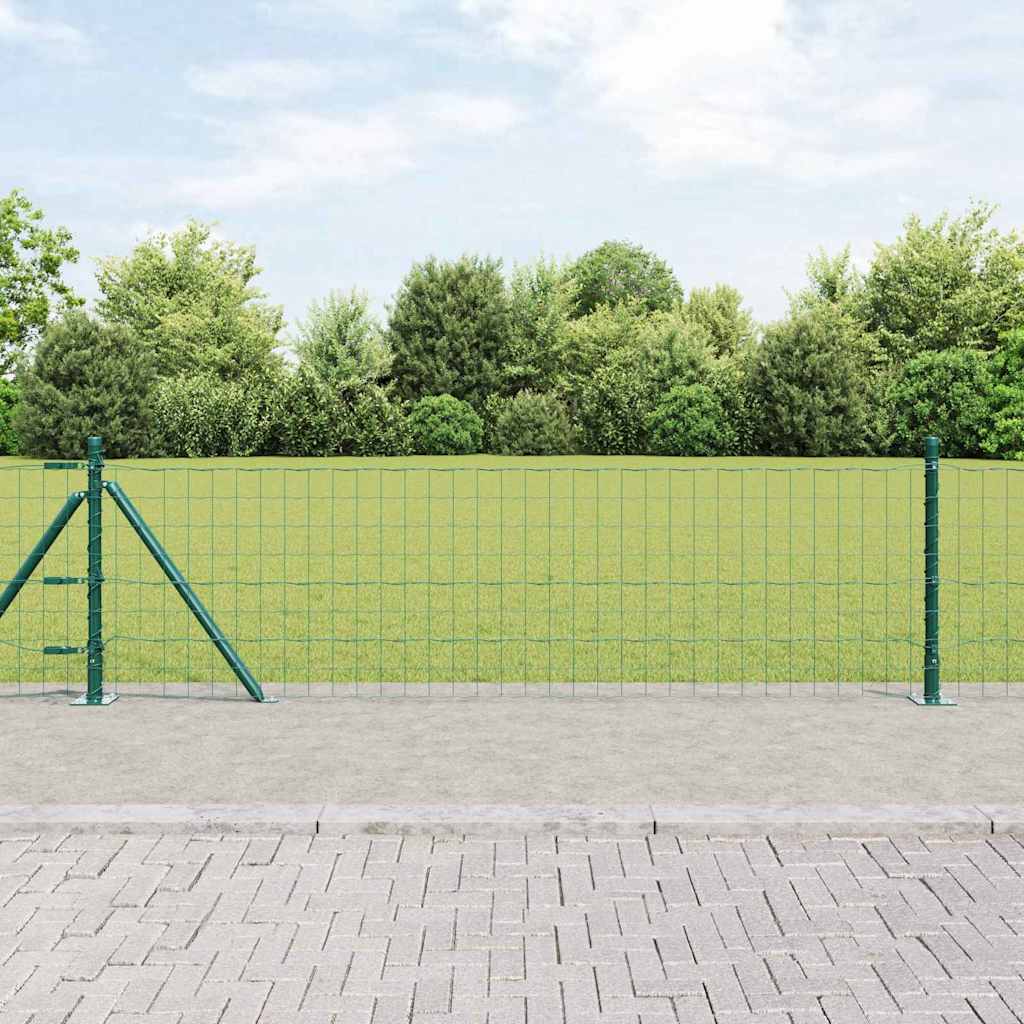 Eurohegn med betonbund 25 x 0,4 m PVC-belagt stål Grøn Mesh