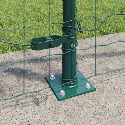 Eurohegn med betonbund 25 x 1,0 m PVC-belagt stål Grøn Mesh