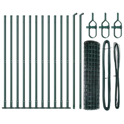 Eurohegn med betonbund 25 x 1,0 m PVC-belagt stål Grøn Mesh