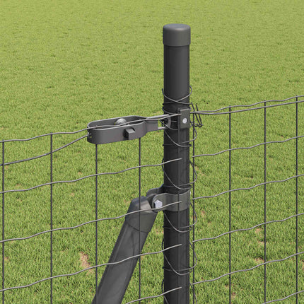 Udendørs Euro-hegn med betonfundament 10 x 1,6 m Grå Mesh