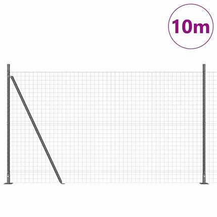 Udendørs Euro-hegn med betonfundament 10 x 1,6 m Grå Mesh
