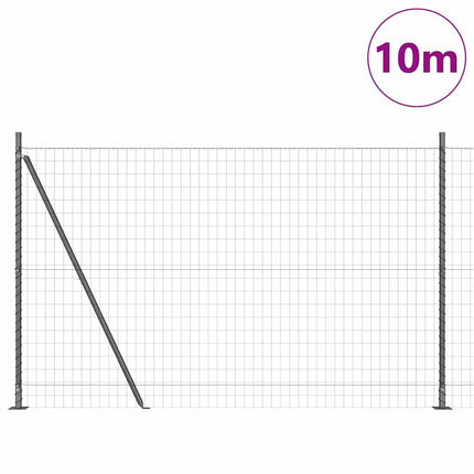 Udendørs Euro-hegn med betonfundament 10 x 1,4 m Grå Mesh