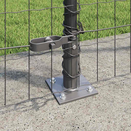 Eurohegn med betonbund 10 x 1,4 m PVC-belagt stål Grå Mesh