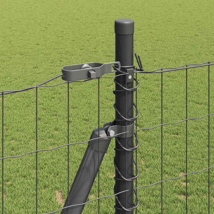 Udendørs Euro-hegn med betonfundament 10 x 1,5 m Grå Mesh