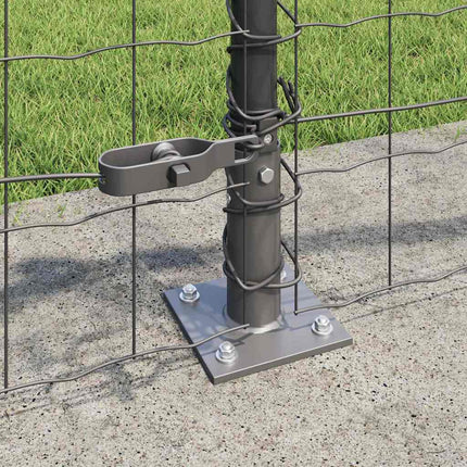 Udendørs Euro-hegn med betonfundament 10 x 0,4 m Grå Mesh