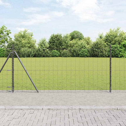 Udendørs Euro-hegn med betonfundament 10 x 0,8 m Grå Mesh