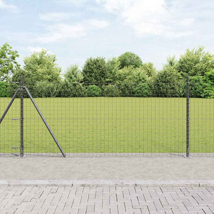 Udendørs Euro-hegn med betonfundament 25 x 0,8 m Grå Mesh