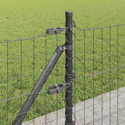 Udendørs Euro-hegn med betonfundament 25 x 0,6 m Grå Mesh