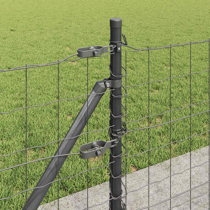 Udendørs Euro-hegn med betonfundament 50 x 0,6 m Grå Mesh