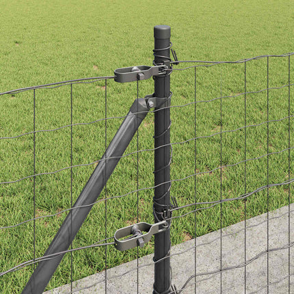 Udendørs Euro-hegn med betonfundament 10 x 0,6 m Grå Mesh
