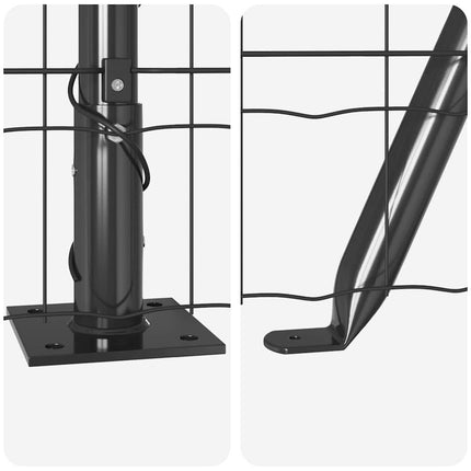 Eurohegn med betonbund 10 x 1 m PVC-belagt stål Grå Mesh