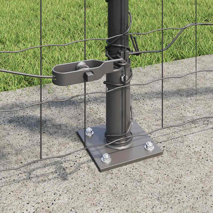 Eurohegn med betonbund 10 x 1 m PVC-belagt stål Grå Mesh